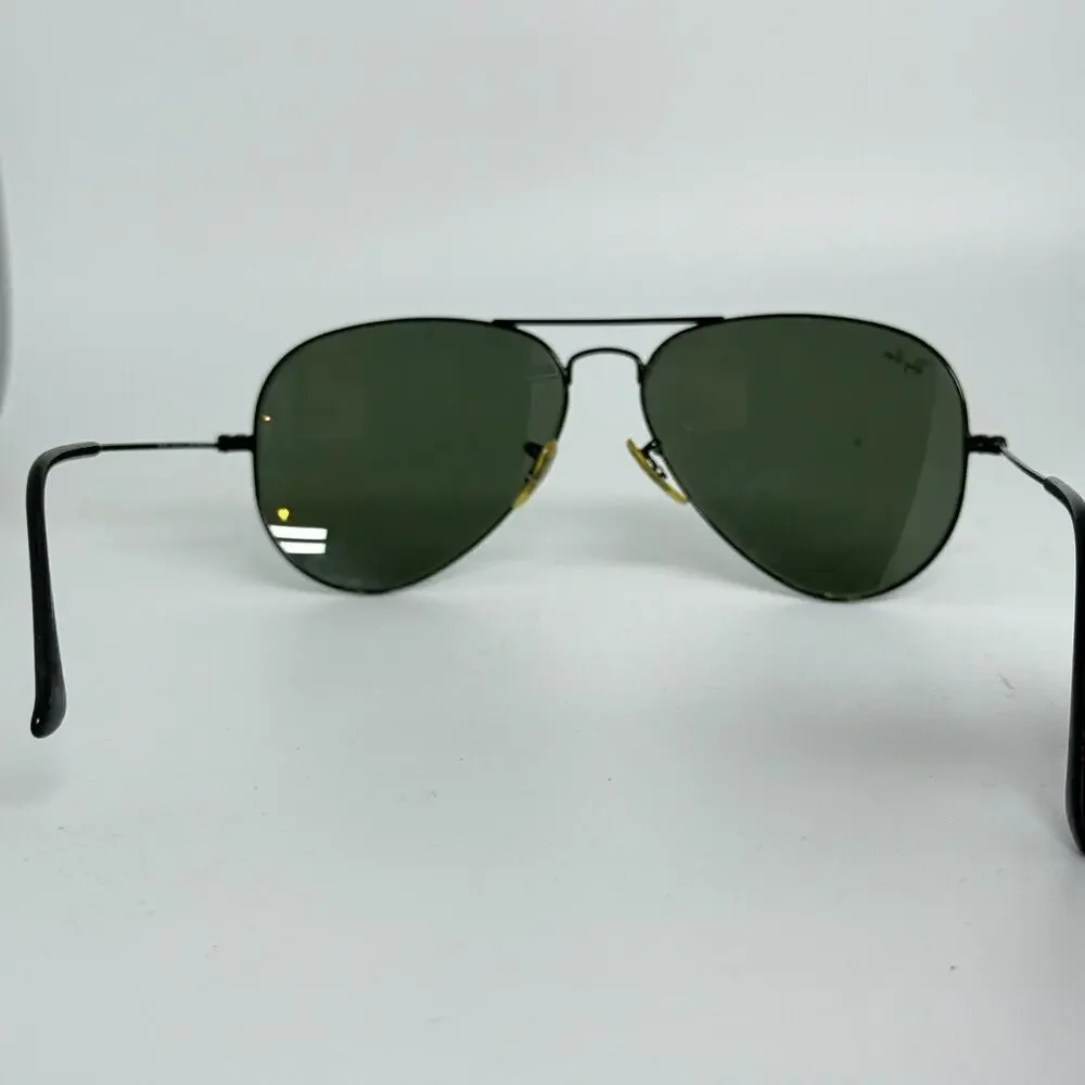 Ray-Ban Aviator Sunglasses‎ RB 3025 L2823 Black Green Glass 58-14 H18439